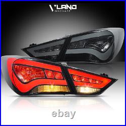 Pair VLAND LED Tail Lights For HYUNDAI SONATA 2011-2014 With Smoked/Tinted Lens