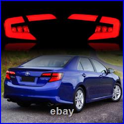 Pair VLAND LED Tail Lights Smoked For Toyota Camry 2012-2014 Rear Lamps Assembly