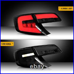 Pair VLAND LED Tail Lights Smoked For Toyota Camry 2012-2014 Rear Lamps Assembly