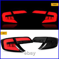 Pair VLAND LED Tail Lights Smoked For Toyota Camry 2012-2014 Rear Lamps Assembly
