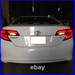 Pair VLAND LED Tail Lights Smoked For Toyota Camry 2012-2014 Rear Lamps Assembly