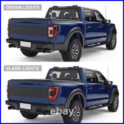 Pair Vland SMOKED LED Tail Lights For Ford F150 2021-2023 F-150 Rear Turn Signal