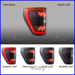 Pair Vland SMOKED LED Tail Lights For Ford F150 2021-2023 F-150 Rear Turn Signal