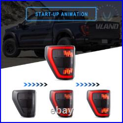 Pair Vland SMOKED LED Tail Lights For Ford F150 2021-2023 F-150 Rear Turn Signal