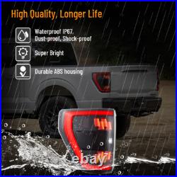 Pair Vland SMOKED LED Tail Lights For Ford F150 2021-2023 F-150 Rear Turn Signal