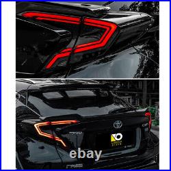 Pair smoke LED Tail Lights For Toyota CHR 2018-2019 Rear Lamps Assembly Brake
