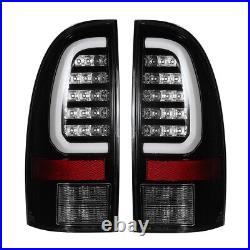 Pairs LED Tail Lights For 2005-2015 Toyota Tacoma Black Clear Turn Signal Lamps