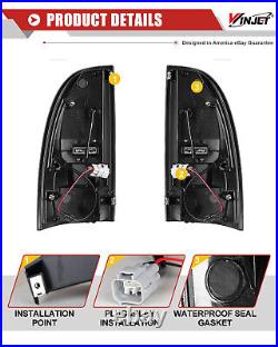 Pairs LED Tail Lights For 2005-2015 Toyota Tacoma Black Clear Turn Signal Lamps