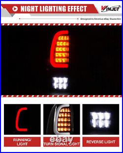 Pairs LED Tail Lights For 2005-2015 Toyota Tacoma Black Clear Turn Signal Lamps