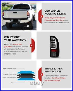 Pairs LED Tail Lights For 2005-2015 Toyota Tacoma Black Clear Turn Signal Lamps