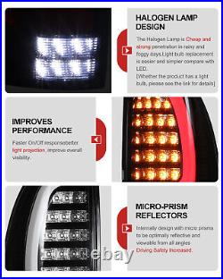 Pairs LED Tail Lights For 2005-2015 Toyota Tacoma Black Clear Turn Signal Lamps