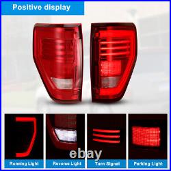 Pairs Red LED Sequential Tail Lights For 2009-2014 Ford F150 Pickup Brake Lamps