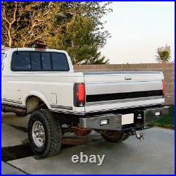 (RED 3D LED C-SHAPE BAR) Black Clear Tail Lights for 90-97 Ford F150-F350 Bronco