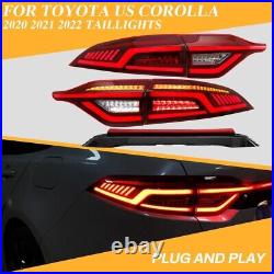 RED LED Tail Lights For Toyota US Corolla 2020-2024 Red LED Rear Lamps Assembly