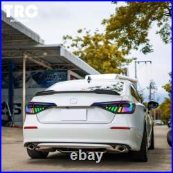 RGB Demon Eye LED Tail Lights for 2022-2025 Honda Civic Sedan 11th Gen 4 PCS