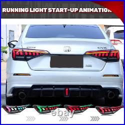 RGB LED Sequential Tail Lights for Honda Civic 11th Gen 2022-2024 Sedan Lamps