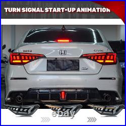 RGB LED Sequential Tail Lights for Honda Civic 11th Gen 2022-2024 Sedan Lamps