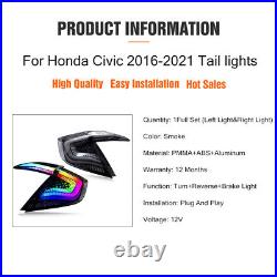 RGB LED Tail Lights For Honda Civic sedan 2016-2021 Sequential Turn Assembly