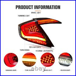 RGB LED Tail Lights For Honda Civic sedan 2016-2021 Sequential Turn Assembly