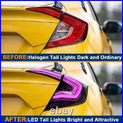 RGB LED Tail Lights For Honda Civic sedan 2016-2021 Sequential Turn Assembly