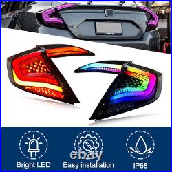 RGB LED Tail Lights For Honda Civic sedan 2016-2021 Sequential Turn Assembly