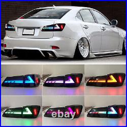 RGB LED Tail Lights For Lexus IS250 IS350 ISF 2006-2013 Smoke Start UP Animation