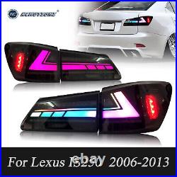 RGB LED Tail Lights For Lexus IS250 IS350 ISF 2006-2013 Smoke Start UP Animation