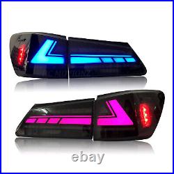 RGB LED Tail Lights For Lexus IS250 IS350 ISF 2006-2013 Smoke Start UP Animation