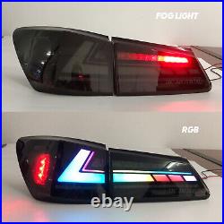 RGB LED Tail Lights For Lexus IS250 IS350 ISF 2006-2013 Smoke Start UP Animation