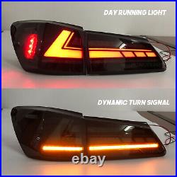 RGB LED Tail Lights For Lexus IS250 IS350 ISF 2006-2013 Smoke Start UP Animation