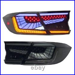 RGB LED Tail Lights for 2018-2022 10th Gen Honda Accord Sedan Smoked Rear Lights