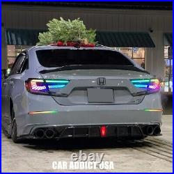 RGB LED Tail Lights for 2018-2022 10th Gen Honda Accord Sedan Smoked Rear Lights