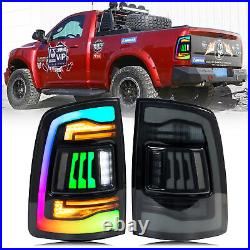 RGB LED Tail Lights for Dodge Ram 2009-2018 4th GEN Sequential Smoke Rear Lamps