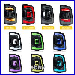 RGB LED Tail Lights for Dodge Ram 2009-2018 4th GEN Sequential Smoke Rear Lamps