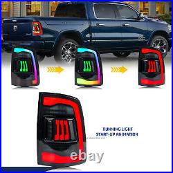 RGB LED Tail Lights for Dodge Ram 2009-2018 4th GEN Sequential Smoke Rear Lamps
