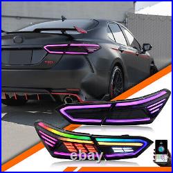 RGB LED Tail Lights for Toyota Camry 2018-2023 Sequential Turn Signal Assembly