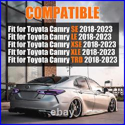 RGB LED Tail Lights for Toyota Camry 2018-2023 Sequential Turn Signal Assembly