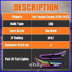 RGB LED Tail Lights for Toyota Camry 2018-2023 Sequential Turn Signal Assembly