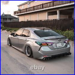 RGB LED Tail Lights for Toyota Camry 2018-2023 Sequential Turn Signal Assembly