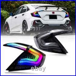 RGB SmokedFull LED Tail Lights Assembly For 10th Gen Honda Civic Sedan 2016-2021