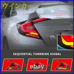 RGB SmokedFull LED Tail Lights Assembly For 10th Gen Honda Civic Sedan 2016-2021
