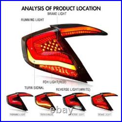 RGB SmokedFull LED Tail Lights Assembly For 10th Gen Honda Civic Sedan 2016-2021