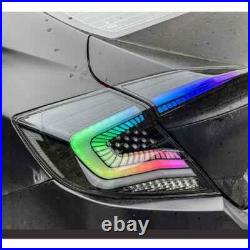 RGB SmokedFull LED Tail Lights Assembly For 10th Gen Honda Civic Sedan 2016-2021