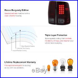 Ram 2009 2010 2011 2012 2013 2016 2017 L+R SMOKED RED LED Tail Light Brake Lamp