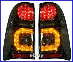 Rear Black Smoke Led Tail Light Lamp Use For Toyota Hilux Vigo Sr5 Mk6 Mk7 05-15