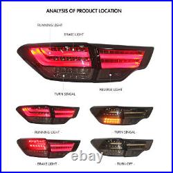 Rear Smoke Lamp Tail Lights Fits For 2014 2016 Toyota Highlander LED Assembly