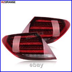 Red 2pcs LED Tail Lights Brake For Mercedes Benz W204 C200 C250 C300 2007-2014