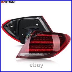 Red 2pcs LED Tail Lights Brake For Mercedes Benz W204 C200 C250 C300 2007-2014