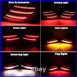 Red 2pcs LED Tail Lights Brake For Mercedes Benz W204 C200 C250 C300 2007-2014
