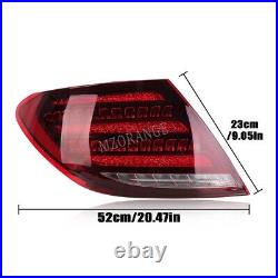 Red 2pcs LED Tail Lights Brake For Mercedes Benz W204 C200 C250 C300 2007-2014